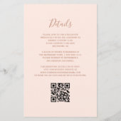 Budget Teal Rose Gold Blush QR Code Wedding Invite (Rückseite)