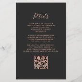 Budget Teal Rose Gold Dark QR Code Wedding Invite (Rückseite)