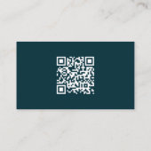 Budget Teal Silber Achat Hochzeits-QR-Code Begleitkarte (Rückseite)