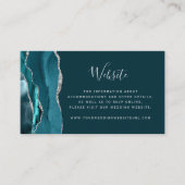 Budget Teal Silber Achat Hochzeits-QR-Code Begleitkarte (Vorderseite)