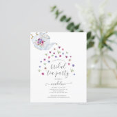 BUDGET Teapot Floral Bridal Tee Party Einladung (Stehend Vorderseite)