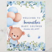 Budget Teddy Bear Balloon Baby Dusche Begrüßungsze (Vorderseite)