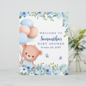 Budget Teddy Bear Balloon Baby Dusche Begrüßungsze (Stehend Vorderseite)