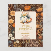 Budget Teracotta Kleiner Kürbisfall Babydusche Flyer (Vorne)