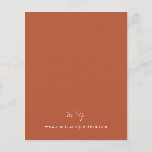 Budget Terra Cotta MOD Calligraphy Wedding Flyer (Hinten)