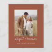 Budget Terra Cotta Save the Date Einladung (Vorderseite)