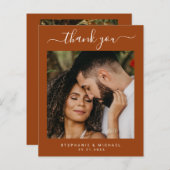 BUDGET Terracotta 2 Foto Wedding Danke Karte (Vorne/Hinten)