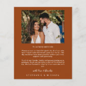 BUDGET Terracotta 2 Foto Wedding Danke Karte (Rückseite)