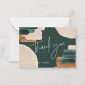 Budget terracotta abstrakte Babydusche Danke Mitteilungskarte (Vorderseite)