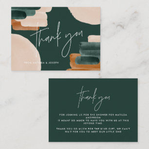 Budget terracotta abstrakte Babydusche Danke Mitteilungskarte