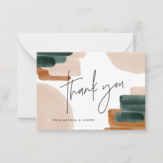 Budget terracotta abstrakte Babydusche Vielen Dank Mitteilungskarte (Vorderseite)