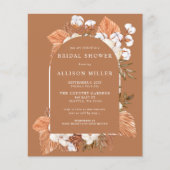 Budget Terracotta Arch Bridal Dusche Einladung (Vorderseite)