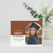 Budget Terracotta Arch Foto Abschluss Einladung (Stehend Vorderseite)