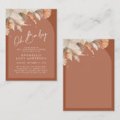 Budget Terracotta Baby Dusche Mitteilungskarte (Vorne/Hinten)