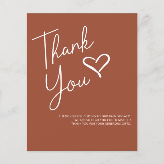 Budget Terracotta Baby Dusche Vielen Dank (Vorderseite)