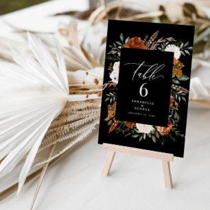 Budget terracotta black table number chic elegant einladung