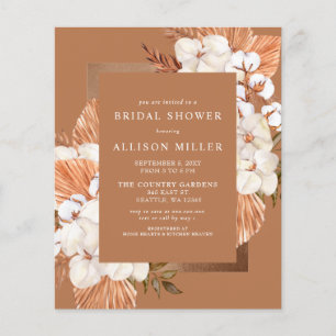 Budget Terracotta Boho Bridal Dusche Einladung