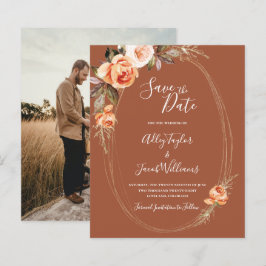 Budget Terracotta Boho Foto Wedding Save the Date
