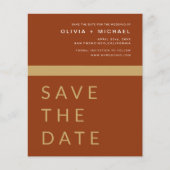 Budget Terracotta Boho Gold Save the Date Elegant (Vorderseite)
