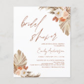 Budget Terracotta Boho Pampas Grass Brautparty Flyer (Vorne)