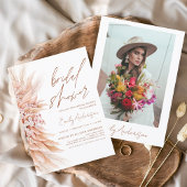 Budget Terracotta Boho Pampas Grass Brautparty Flyer