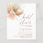 Budget Terracotta Boho Pampas Grass Brautparty Flyer (Vorne)