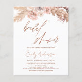 Budget Terracotta Boho Pampas Grass Brautparty Flyer (Vorne)