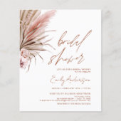 Budget Terracotta Boho Pampas Grass Brautparty Flyer (Vorne)