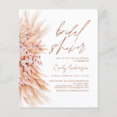 Budget Terracotta Boho Pampas Grass Brautparty Flyer (Vorne)