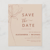 Budget Terracotta Boho Save the Date Foto Flyer (Vorne)