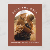 Budget Terracotta Boho Save the Date Foto Flyer (Hinten)