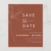 Budget Terracotta Boho Save the Date Foto Flyer (Vorne)