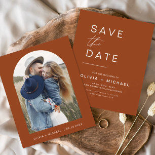 Budget Terracotta Boho Save the Date Foto Flyer