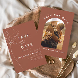 Budget Terracotta Boho Save the Date Foto Flyer