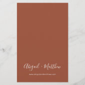 Budget Terracotta Boho Simple Wedding Einladung (Rückseite)