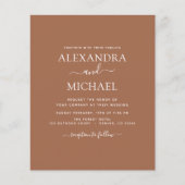 Budget Terracotta Boho Wedding Modern Simple Flyer (Vorne)