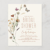 Budget Terracotta Boho Wildblume Brautparty Flyer (Vorne)