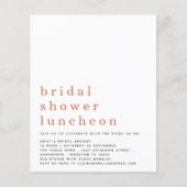 Budget Terracotta Brautparty Luncheon Einladung (Vorderseite)