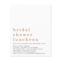 Budget Terracotta Brautparty Luncheon Einladung