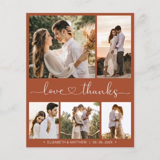 Budget Terracotta Collage Wedding Vielen Dank Flye Flyer (Vorne)