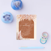 BUDGET Terracotta Coral Pampas Grass Wedding Flyer (Einzeln)