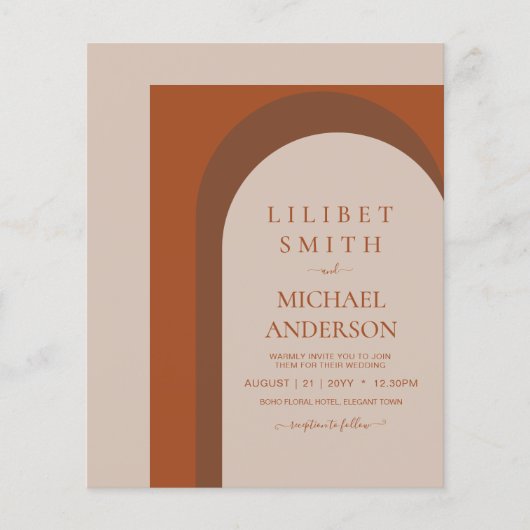 BUDGET Terracotta Earth Tones Bold Wedding (Vorderseite)