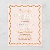 Budget Terracotta Engagement Partei Einladung (Vorderseite)