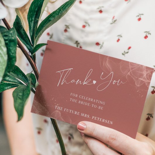 Budget terracotta errush Brautparty Vielen Dank Mitteilungskarte