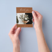 BUDGET Terracotta FallWedding Foto Danke Karte (Gruppe)