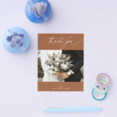 BUDGET Terracotta FallWedding Foto Danke Karte (Einzeln)