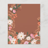 Budget Terracotta Floral 30. Geburtstag Einladung (Rückseite)