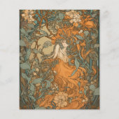 Budget Terracotta Floral Art Nouveau Hochzeit (Rückseite)