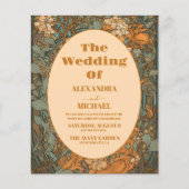 Budget Terracotta Floral Art Nouveau Hochzeit (Vorderseite)