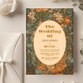 Budget Terracotta Floral Art Nouveau Wedding Flyer